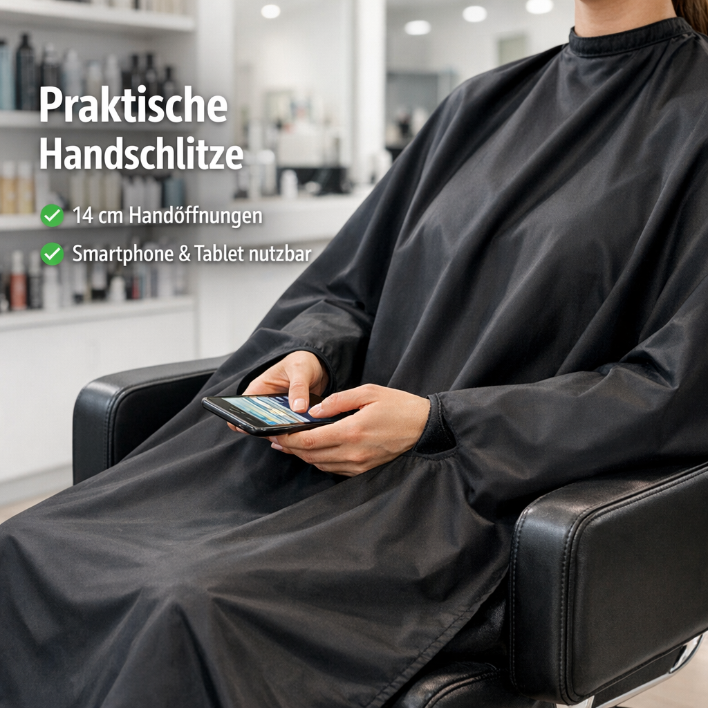 Friseurumhang mit Handschlitze